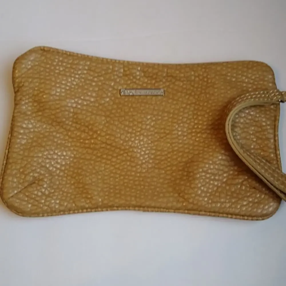 Marc ecko Pebbles foe leather tan clutch wristlet